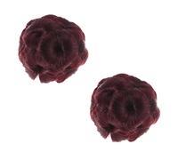 CRILSTYLEO 2pcs Flower Hair Claws for Chignon and Ponytail Extensions Comfortable and Made High Temperature for Updos and Casual Styles Red