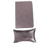 CRILSTYLEO 2pcs Foldable Pu Leather Manicure Hand Rest Cushion for Nail Arm Support Pillow Non- Hand Pad Convenient Portable Design Antique Silver