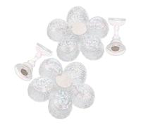 CRILSTYLEO 2pcs Iridescent Blossom Nail Tips Holders Magnetic Nail Art Display Stand for Practice Manicure