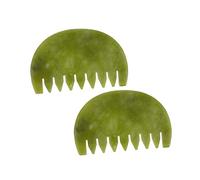 CRILSTYLEO 2Pcs Jade Massaging Combs for Scalp Therapy Natural Hair Combs for Muscle Tension Relief Skin Care and Improved Blood Flow Portable Massage Tools