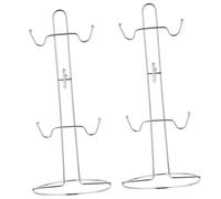 CRILSTYLEO 2Pcs Mug Tree Organizer Stand with Smooth Edges and Sturdy Craft Kitchen Countertop Accessory for Coffee Cup Storage and Display Practical Household and Restaurant Mug Holder