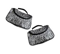CRILSTYLEO 2pcs Portable Travel Cosmetic Bag Stylish Zebra Print Makeup Organizer for Women Large Capacity Toiletry Storage Pouch for Travel and Camping