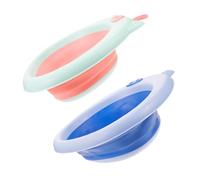 CRILSTYLEO 2pcs Portable Wash Basins for Newborns Folding Face Bath Tub Lightweight and Cartoon Design Space-Saving Washing Basin Easy Drying Hook