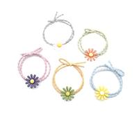 CRILSTYLEO 30pcs Daisy Hair Ties for Women Girls High Stretchy Elastic Ponytail Holders in Yellow for Everyday Use and Stylish Accessories