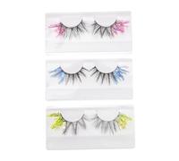 CRILSTYLEO 3pairs Long Dramatic False Lashes Glitter Eyelashes for Women Girls Natural Look Eyelashes for Parties Daily Life