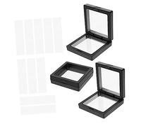 CRILSTYLEO 3pcs Box Nail Art Box Packaging Medal Display Frame Black Frames False Nail Organizer Clear Jewelry Stand Lip Gloss Containers Black Nail Polish Gel Nail Art Stand Abs