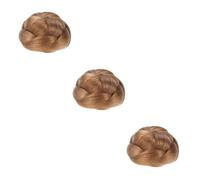 CRILSTYLEO 3pcs Braid Chignon Hairpiece Extension for Women Messy Bun Clip Wavy Synthetic Updo Hairpiece for Travel and Daily Use Adds Volume and Fullness to Short Hair