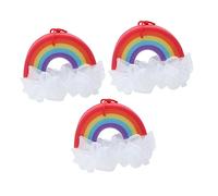CRILSTYLEO 3Pcs Colorful Bath Sponges Rainbow Shower Balls for Exfoliating and Relaxing Baths for Family Use with Durable Sponge Material Convenient Hanging Design