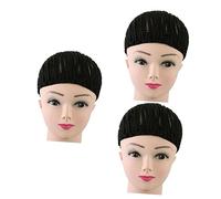 CRILSTYLEO 3pcs Cornrow Braids Cap Elastic Dome Net Wig Cap Black s Comfortable Stretchable Easy to Use and Wash