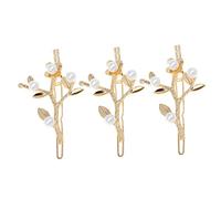 CRILSTYLEO 3pcs Floral Branch Hairpins Accents Alloy Headdress for Weddings Parties Special Occasions Elegant Hair Accessories for Women and Girls