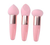 CRILSTYLEO 3pcs Makeup Sponge Set with Practical Makeup Pens Versatile for Foundation and Concealer for All Skin Types Pink Mixed Colors