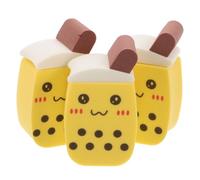 CRILSTYLEO 3pcs Milk Tea Cup Puff Makeup Powder Portable Face Powder Set Ideal for Foundation Concealer Dry Wet Use