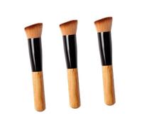 CRILSTYLEO 3pcs Professional Makeup Brush Set Angled Foundation Blush Flat Water-curve Brush Soft Synthetic for Women for Blending Contouring Makeup Random Color