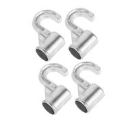 CRILSTYLEO 4pcs Aluminum Alloy Wardrobe Hooks Space-Saving Closet Rod Holders for Clothes Bags Towels Easy Installation Metal Hooks for Organizing Wardrobe Kitchen Cabinets