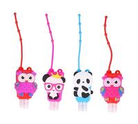 CRILSTYLEO 4pcs Cartoon Pattern Hand Bottle Covers for Travel Squeezy Bottles Leak Reusable for School Office Outdoor Random Style