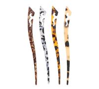CRILSTYLEO 4pcs Chinese Hair Stick Bun Pins Acetate Sheet Elegant Retro Hair Updo Accessories Set