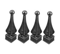 CRILSTYLEO 4pcs Fence Post Caps Decorative Garden Fence Finials Gate Post Topper Wrought Iron Guardrail Accessories for Outdoor Spaces