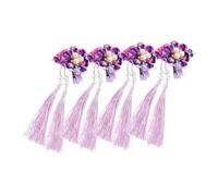 CRILSTYLEO 4pcs Japanese Kimono Hair Clip - Flower Tassel Hair Clip Chinese Fan Hairpin Qipao Hanfu Decorations For Girls Women Party Cosplay Photo Prop