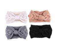 CRILSTYLEO 4pcs Knit Headband Buttons for Ear Warm Hair Wraps for Women Soft and Comfortable Material for Outdoor Activities Like Skiing and Running