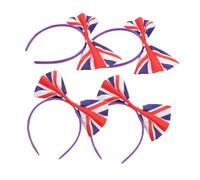 CRILSTYLEO 4pcs Uk Flag Bow Headband Hair Band Women's Headband for Party Sports Competition