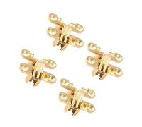 CRILSTYLEO 4pcs Zinc Alloy Folding Shelf Hinges Gold Tone Hidden Cabinet Door Brackets for Kitchen Wardrobe Tv Bookcase Furniture Easy Installation