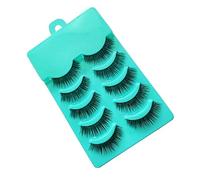 CRILSTYLEO 5 Pairs Natural Cross-Section Fake Eyelashes A05 Soft Fiber Long False Lashes for Makeup Reusable Eyelash Extensions for Everyday Wear