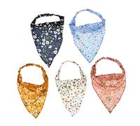 CRILSTYLEO 5pcs Flower Headscarf for Women Triangle Hair Decorations Wide Elastic Scarves Fashion Head Coverings Soft Breathable Hair Bands