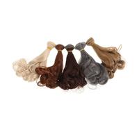 CRILSTYLEO 5Pcs High Temperature Doll Wig Wefts for Crafting Synthetic Hair Extensions for Bjd Dolls Stylish Curly Design for DIY Doll Makeovers for Doll