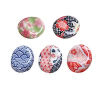 CRILSTYLEO 5pcs Japanese Style Ceramic Chopsticks Rest Elegant Sushi Utensil Holder for Forks and Spoons Random Patterns Easy to Clean for Home Dining Decor