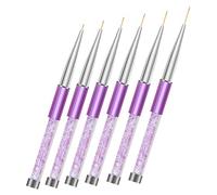CRILSTYLEO 6-Piece Diamond Crown Nail Art Pull Pen Set Dual-Ended Manicure Drawing Tool for DIY Nail Painting and Decoration