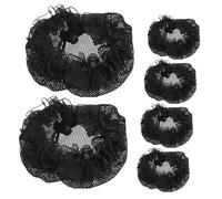 CRILSTYLEO 6pcs Elastic Mesh Hair Nets Drawstring for Ballet Bun Comfortable Breathable Decorative Hair Nets for Dancers and Performers