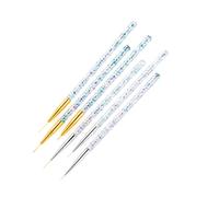 CRILSTYLEO 6pcs Fine Nail Art Painting Pen Sequined Rods Silver for Professional Home Use Brush for Stripping Dotting Nail Designs