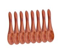 CRILSTYLEO 8Pcs Small Wooden Spoons for Spices and Desserts, Mini Wood Teaspoons 9.5X3.3Cm, Natural Solid Wood Condiment and Tasting Spoons for Kitchen and Dining