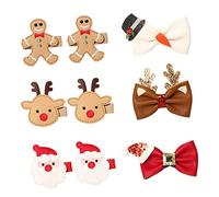 CRILSTYLEO 9pcs Christmas Hairclip Set Reindeer Girls Hair Clips Snap Barrettes for Boys and Girls Christmas Photo Props