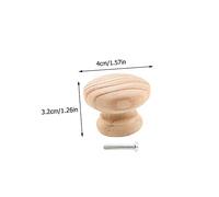 CRILSTYLEO 9pcs Solid Wood Drawer Knobs Round Cabinet Handles Eco Friendly Vintage Style for Furniture Wardrobe Desk Kitchen Durable European Design