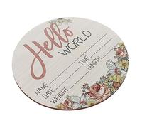 CRILSTYLEO Birth Announcement Sign Wooden Newborn Personalised Nursery Decoration Photo Prop