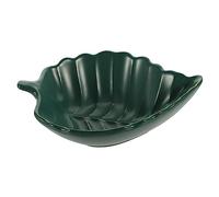 CRILSTYLEO Ceramic Dessert Plates Snack Serving Platter Porcelain Plates Banana Leaf Design Tableware Set