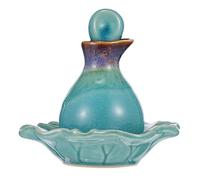 CRILSTYLEO Ceramic Essential Oil Bottle Set Refillable Perfume Jar Elegant Tray for Home Travel Decor
