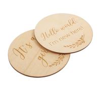 CRILSTYLEO Commemorative Baby Milestone Cards 2pcs Wooden Growth Celebrations Cards for Girls Photo Prop Set for Baby Shower