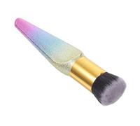 CRILSTYLEO Dual Ended Foundation Brush Soft for Makeup Crack Line Handle Flat Round Head Travel Friendly Plastic and Fiber Material