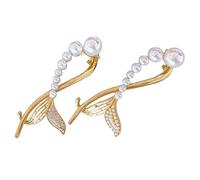 CRILSTYLEO Elegant Girls Hairpins Set of 2 Pearl Snap Hair Clips Rhinestone Hair Clip for Girl Decorative Headdress