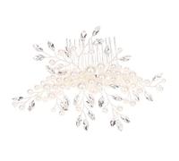 CRILSTYLEO Elegant Pearl Diamond Hair Comb Bridal Accessory Fashion Headwear for Women Silver Headdress