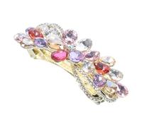 CRILSTYLEO Elegant Rhinestone Hair Clip for Women Chic Spring-loaded Hairpin Accessory for Weddings and Special Occasions Versatile Floral Design for Stylish Hairstyles