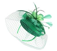 CRILSTYLEO Elegant Women's Fascinator Hat Hairpin Headpiece for Women's Party Masquerade Wedding Burgundy Hat