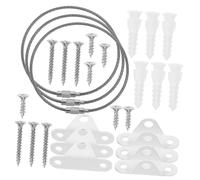 CRILSTYLEO Furniture Safety Straps Anti-tip Anchors 6pcs White Child-Proof Furniture Straps 3pcs Stainless Steel Rope Set for Home Furniture Security