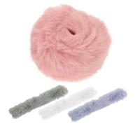 CRILSTYLEO Girl's Hair Pieces Collection 4 Pack Plush Hair Bands Stylish Decorative Hair Ropes Ponytail Holder for Women