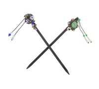 CRILSTYLEO Hanfu Hair Accessories 2pcs Chinese Retro Hair Sticks Elegant Wooden Hairpins Tassel for Women