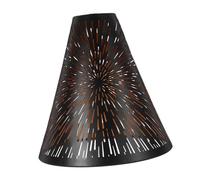 CRILSTYLEO Iron Hollow Lamp Shade with Stepped Design Black Exterior and Gold Interior Dual Tone Finish Decorative Carved Metal Light Cover for Table Floor Ceiling Lamps Hole Diameter Stylish