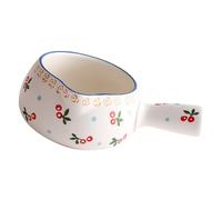 CRILSTYLEO Japanese Ceramic Milk Pot Non-Stick Saucepan for Stove Top Cooking Microwave and Oven Safe Fast Heat Conduction with Flat Bottom Clean Kitchen Sauce Pan for Milk and Food