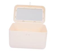 CRILSTYLEO Large Capacity Makeup Box Organizer Mirror Lipstick Storage Vanity Organizer for Cosmetics